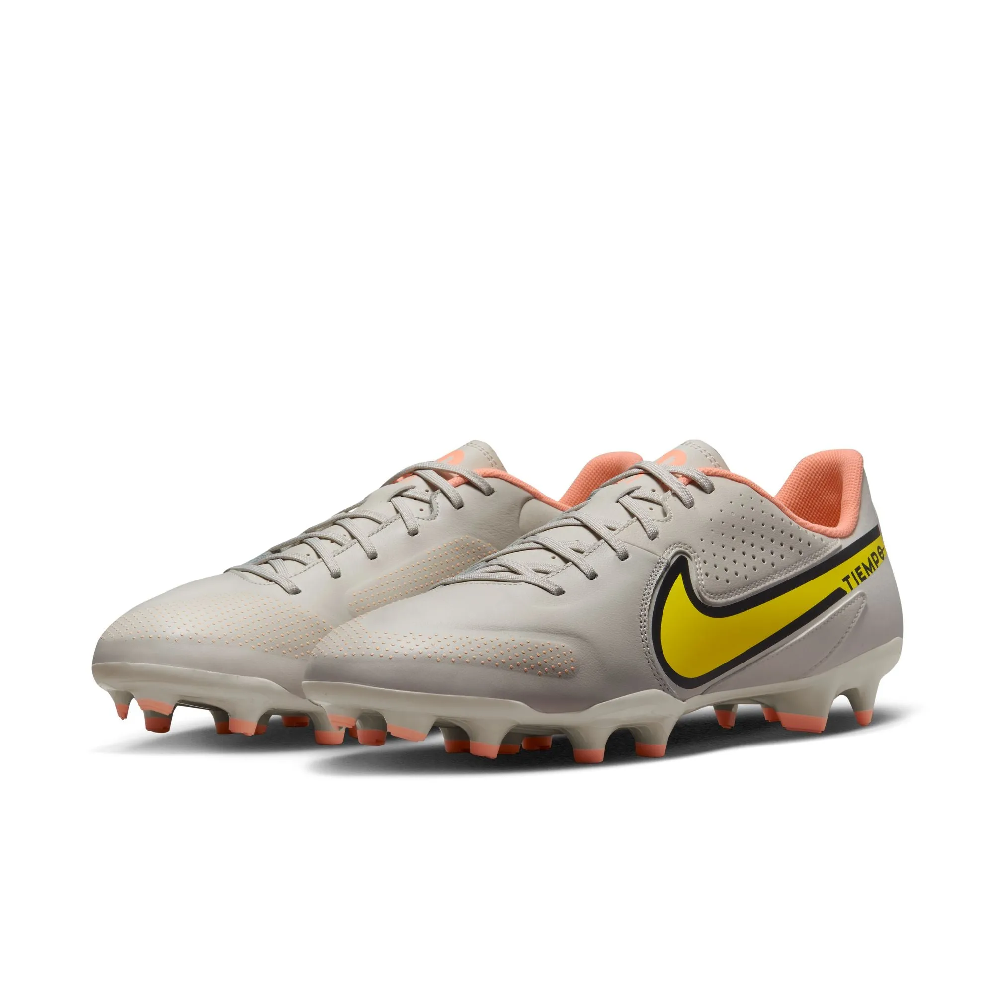 Nike Tiempo Legend 9 Academy FG/MG Firm Ground Soccer Cleat - Phantom/Yellow Strike/Sunset Glow