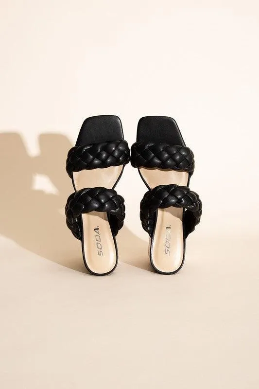 Womens Shoes Style Buggy-S Braided Strap Mule Heels